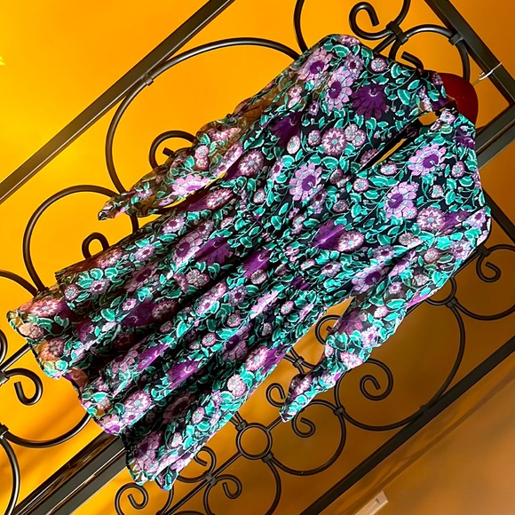 ZARA FLORAL LONG SLEEVE DRESS - Picture 8 of 16